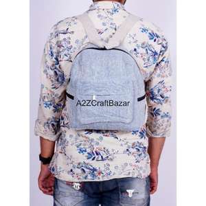 Sac à dos artisanal unisexe de taille moyenne en toile 100% coton, vintage, léger, 20L, pour affaires, quotidien, camping, natation, avec fermeture éclair et boucle - Product Image 5