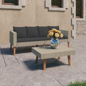 Conjunto de Muebles de Jardín en Beige y Antracita - Product Image 1