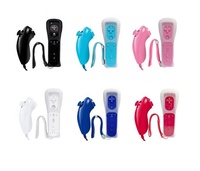 Télécommande Motion Plus 2-en-1 et Nunchuck avec accessoires de jeu à moteur vibrant pour console Wii