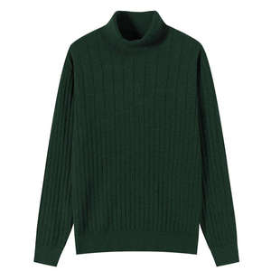 <b>Men's</b> White Chunky Cable Knit <b>Turtleneck</b> <b>Sweater</b> Long Sleeve High Neck Pullover - Product Image 1