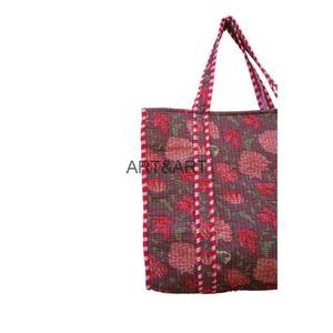 Art&Art Customized Quilted 100% Cotton Casual Party <b>Large</b> Floral <b>Shoulder</b> Handle Tote <b>Bag</b> New Style High-Capacity Washable - Product Image 4