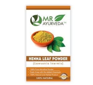 Henné en poudre 100% biologique MR Ayurveda, henné en poudre pour la coloration des cheveux, henné en poudre à base de plantes, sans produits chimiques ajoutés, 100 grammes - Product Image 1