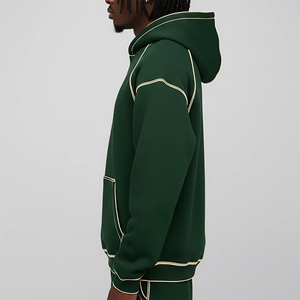 Sweat-shirts à capuche en molleton épais pour homme, 100 % coton, de haute qualité, surdimensionnés, avec coutures contrastées, impression DTF, logo personnalisé, OEM - Product Image 3