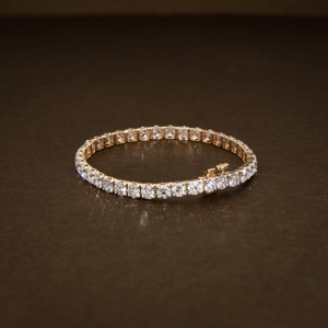 Pulsera de tenis de lujo con 30 diamantes redondos brillantes cultivados en laboratorio para mujer, certificada por IGI, oro de 14K, elegante para bodas y fiestas - Product Image 2