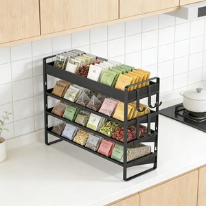 Estante Simple para Especias de Color Negro para la Organización de la Encimera de la Cocina, Construcción de Calidad Premium para un Uso Duradero - Product Image 3