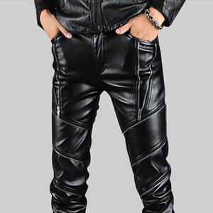 Pantalon décontracté pour homme en cuir respirant et léger de haute qualité – Vente en gros, personnalisez votre logo, couleur sur mesure, taille haute - Product Image 2