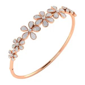กำไลข้อมือเพชรเลี้ยงในห้องปฏิบัติการ EtherStar Jewels 2.25 กะรัต ดีไซน์ดอกไม้หรูหรา ทองคำแท้ 18K ประดับดอกไม้ 7 ดอก ของขวัญเครื่องประดับชั้นดี - Product Image 1