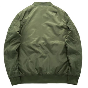 Chaqueta bomber premium para hombre, color verde oliva y naranja, con forro acolchado, cremallera de nailon personalizada, ropa exterior OEM. - Product Image 5