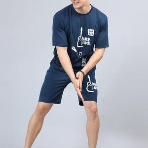 Ensemble t-shirt et short décontractés pour homme, été, 100% coton, tissu polaire à séchage rapide - Product Image 4