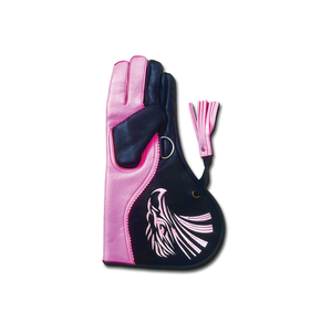 Gant de fauconnerie avec combinaison de couleurs noir et rose pour la manipulation des oiseaux - Product Image 2