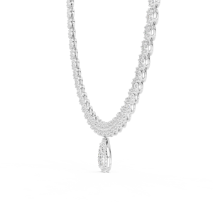 Collier tennis de luxe en or blanc 18 carats orné de diamants ronds de laboratoire pour les occasions spéciales, mariages et fiançailles - Product Image 2