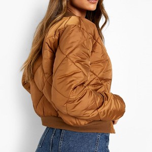 Women's <b>Lightweight</b> Bomber <b>Jacket</b> Custom Color Windproof Zip Closure Fashion Outerwear For Women - Product Image 2