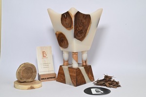 Brûleur à Bakhoor en résine et bois fait main de luxe, brûleur à encens arabe Oud, Mabkhara décorative pour la décoration de la maison - Product Image 2