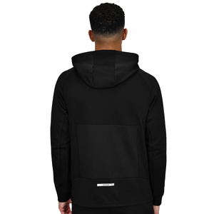 Men's Black Full <b>Zip</b> <b>Hooded</b> Jacket Sporty Quick Dry Sweatshirt With Side Pockets Regular Fit Autumn Wear - Product Image 2