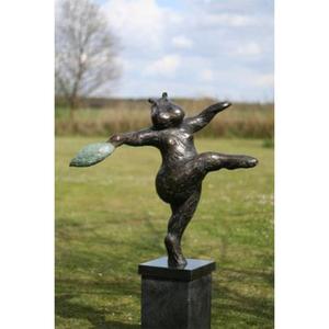 Vintage Rabbit Statue <b>Easter</b> Decoration Metal Crafts Handmade Bronze & Patina Green Antique Finish Rabbit Sculpture For Sale - Product Image 3