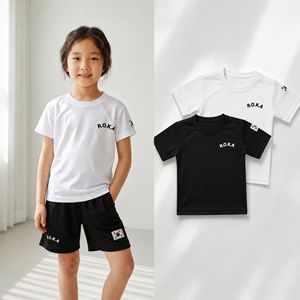 เสื้อยืดแขนสั้นสำหรับเด็ก R.O.K.A สีดำ สีขาว แห้งเร็ว ระบายอากาศได้ดี ผ้าตาข่าย ทรงปกติ น้ำหนักเบา ลำลอง คอกลม - Product Image 2