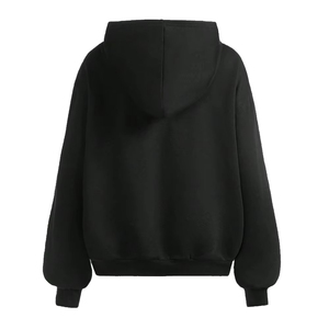 Women's <b>Red</b> Hooded Zip-Up Rhinestone <b>Hoodies</b> Fleece Casual Full Sleeve Letter Print Autumn Rhinestone Hoodie - Product Image 2