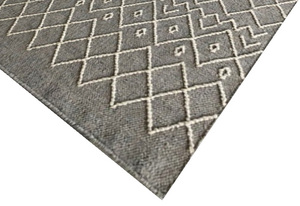 Elegante Alfombra Marroquí Moderna de Lana y Algodón, Antideslizante, Anudada a Mano, Delgada, de Color Natural, Tejida a Mano, Diseño Plano, para Puerta - Product Image 4