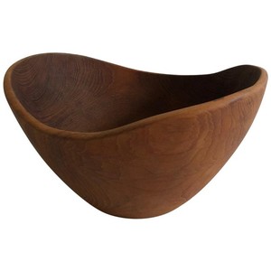 Handcrafted Teak Wood Bowl Organic Shape Dark Brown Wholesale Serving Decor - Product Image 4
