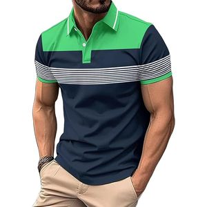 Camiseta Polo Deportiva de Algodón y Poliéster para Hombre, Absorbente de Sudor, con Rayas, Ecológica, Nueva Llegada - Product Image 1