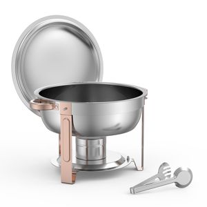 Set da 4 Pezzi: Scaldavivande/Chafing Dish in Acciaio Inossidabile da 5 Qt con 4 Pentole Grandi, Scaldavivande con Coperchio, Stoviglie per Buffet e Decorazioni per Feste - Product Image 5