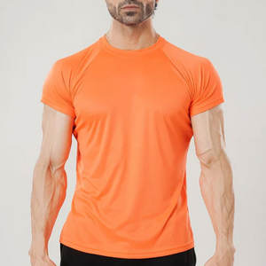 T-shirt de course pour homme, coupe slim, de haute qualité, design estival, confortable, col rond, uni, sans motif, neuf - Product Image 1