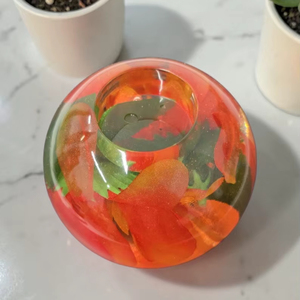 Portavelas de Madera Maciza con Vetas Naturales para Mesa y Estante, Portavelas Decorativo de Madera para Diwali y Decoración Festiva - Product Image 1