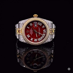 Montre-bracelet de luxe en acier inoxydable avec diamants Moissanite VVS de haute qualité, mouvement à quartz, style Hip Hop glacé, édition limitée - Product Image 4