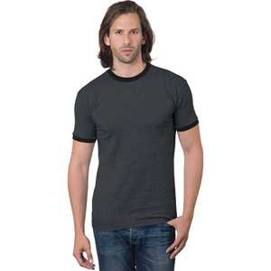 Men's <b>White</b> Short Sleeve <b>T</b>-<b>Shirt</b> O-Neck Regular Fit Contrast Trim Cotton Jersey Casual Solid Color Knitted Design - Product Image 2