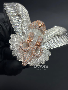 Pendentif Hip Hop inspiré des animaux et des oiseaux, orné de diamants Moissanite, pendentif hibou plaqué or 18 carats, breloque hibou pour homme - Vente Flash - Product Image 4