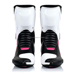 Bottes de moto en cuir microfibre avec fermeture éclair latérale, mi-mollet, bout renforcé, antidérapantes, respirantes, légères, résistantes à l'abrasion, haute performance - Product Image 2