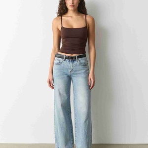 Nouveau style d'été – Débardeurs pour femmes à col rond, couleur unie, sportifs, 100 % coton tricoté, respirants, style camisole - Product Image 5