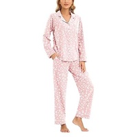 Ensemble pyjama pour adultes en microfibre de bambou, haut à manches longues et pantalon, élégant, luxueux, toucher doux, pyjama pour femmes, vêtements de nuit