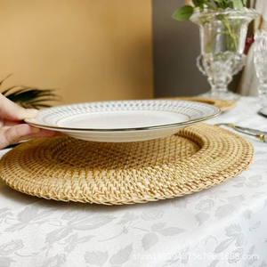 Custom Size Rattan Charger Plate 100% Natural Wicker Placemat Rattan Plate Rotin Plate Braided Round Table Decoration Restaurant - Product Image 3