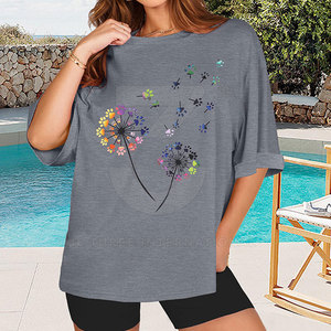 Camiseta Oversize de Algodón 100% Transpirable para Mujer, Estilo Urbano Informal, Ecológica y de Secado Rápido para Actividades al Aire Libre - Product Image 5