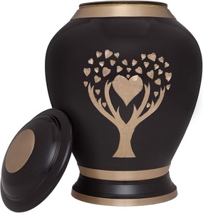 Decorative Premium Brass Oval Handicraft Cremation Urn for Human Ashes Durable <b>Memorial</b> Container with Secure Closure - Product Image 3