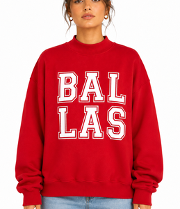 Custom Women's Oversized Mock Neck <b>Jumper</b> Premium Heavyweight Cotton Fleece Sweatshirt Screen print Logo Patch Manufacturer - Product Image 3