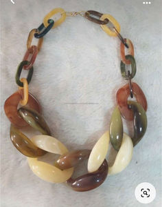 Fabricante indio directo personalizado estilo Vintage brillante cuerno abalorios resina collar perfecto regalo cadenas tipo ancla - Product Image 2