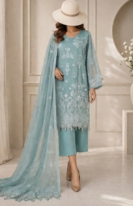 Ensemble Kurti jaune moutarde brodé pour femme, coupe droite longueur cheville, avec dupatta, tenue traditionnelle de soirée - Product Image 3