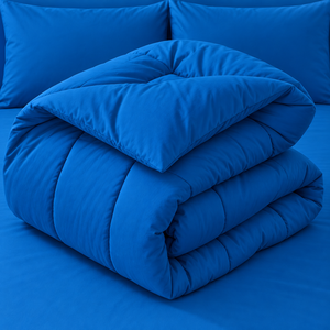 Feroza <b>Comforter</b> <b>Set</b> Plain Dyed Polyester Classic 100% Cotton T-150 All-Season Breathable Home Use Washable Stitched Design - Product Image 3