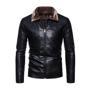 Leather Fur <b>Jacket</b> <b>for</b> <b>Men</b> – Winter <b>Shearling</b> Style - Product Image 1