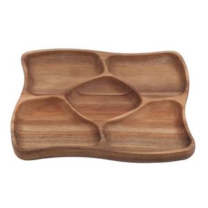 Nouveauté : Plateau de service élégant en bois d'acacia pour chips et trempettes, avec bol séparé pour les sauces – Dernière nouveauté - Product Image 4