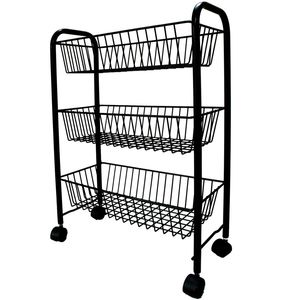 Carrito de cocina metálico de calidad premium para almacenamiento de verduras, soporte para microondas y uso como estante de despensa - Product Image 3