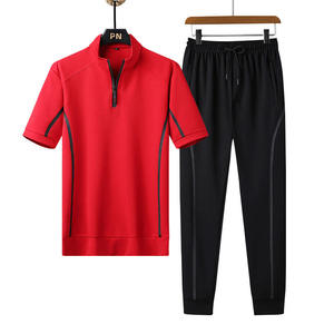 Men's Orange Solid 2-in-1 Loose Fit Half-<b>Zip</b> Stand Collar Casual Sportswear Set Winter Wear Breathable Polyester/Nylon Fabric - Product Image 3