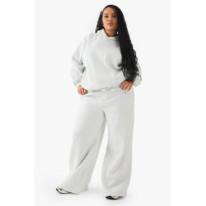 Conjunto Deportivo de Terciopelo para Mujer, Talla Grande, Otoño-Invierno, Sudadera Corta con Cremallera y Pantalones Ajustados, Dos Piezas - Product Image 1