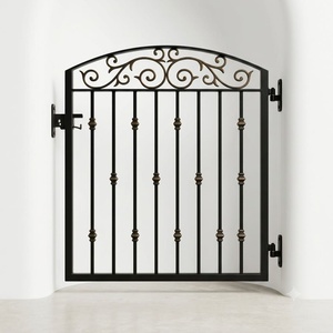 Puerta de Hierro Forjada a Mano de Estilo Europeo con Acabado Resistente a la Oxidación y Fácil Instalación Exterior - Product Image 1