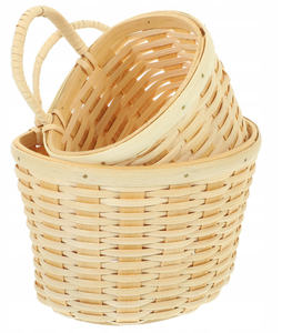 Cesta de Almacenamiento de Bambú Natural Multifuncional y Ecológica, con Asa, Forma Circular, Decoración Floral para Bodas, Decoración de Pared, Regalo en Oferta - Product Image 4