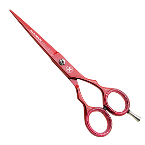 KOUNAIN Ciseaux de coiffure professionnels Rasoir Lame droite tranchante Ciseaux de coiffeur Salon de coupe Rouge Premium Acier inoxydable - Product Image 1