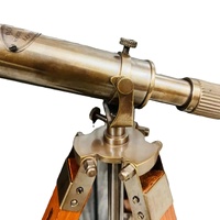 Télescope en laiton finition antique marron, support en bois de style ancien, fait main, OLD WORLD pour artisanat de l'Uttarakhand, à vendre