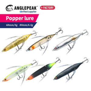 Señuelo de Pesca Popper de Agua Salada de 68 mm y 80 mm, 10 Colores, Señuelo Artificial Duro de ABS, Señuelo Flotante para Pesca de Pampo <span class=keywords><strong>Dorado</strong></span> - Product Image 2
